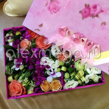 Композиция фактурная "Вдохновение флориста" в подарочной коробке