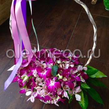 Корзина с орхидеями Дендробиум