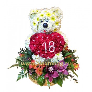 Игрушка из цветов "Медвежонок 18" Высота 60-70см