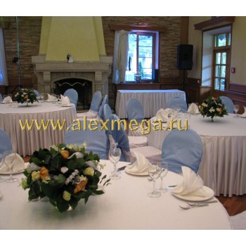 Оформление цветами и тканями свадьбы на французский манер. Moscow Country Club